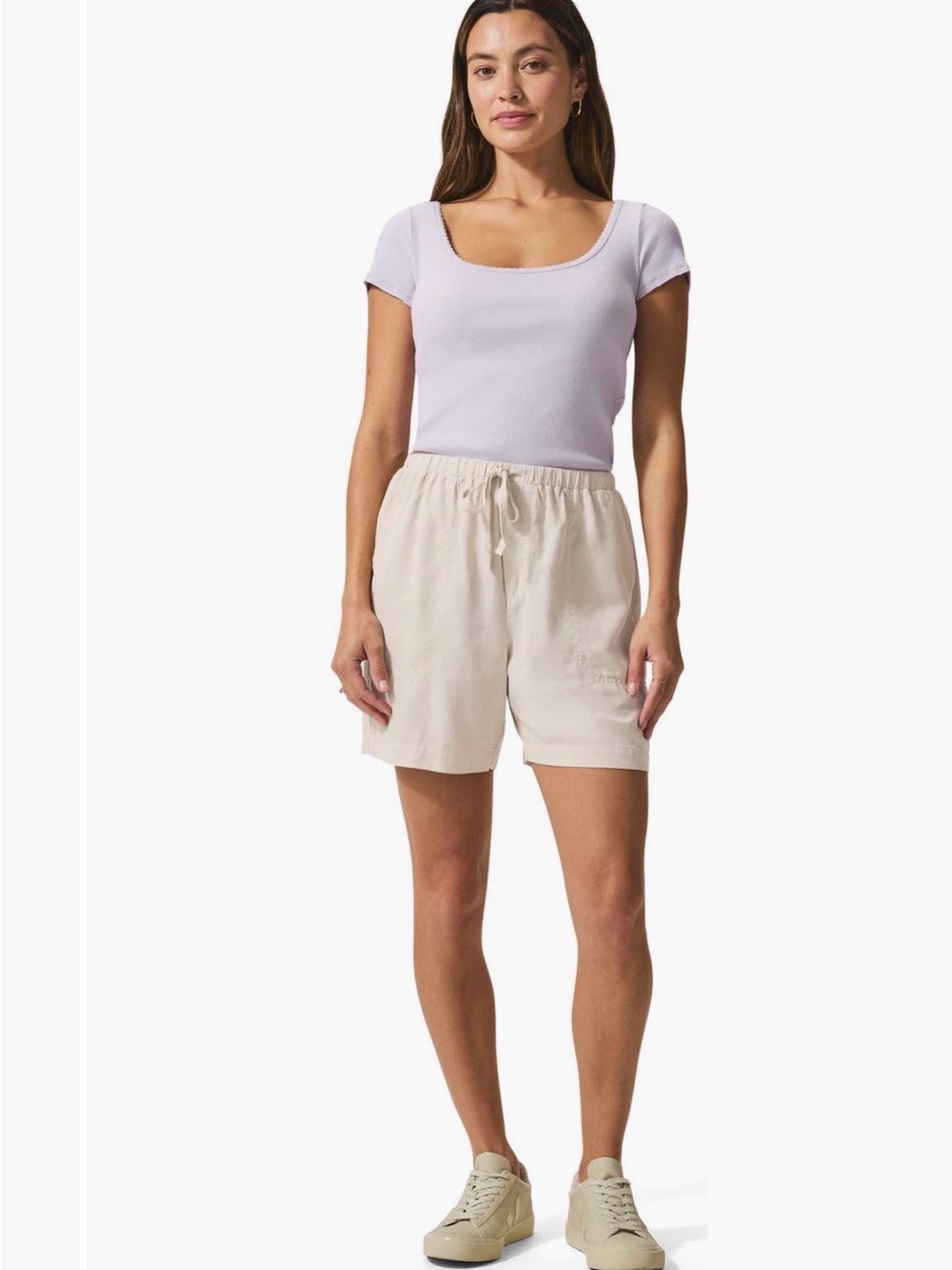 Splendid Light Beige Drawstring Bermudas - Picture 4 of 5